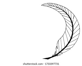 Stylized isolated image of a vintage pen for writing was made manually using graphic technology