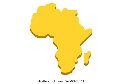 Mapa isométrico estilizado do continente africano em um estilo simples. Mapa moderno do continente para infográficos, apresentações.