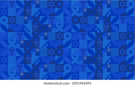 Stylized Israel Background, Banner, Bauhaus, Passover, Rosh Hashanah, Yom Kippur, Sukkot, Hanukkah, Purim