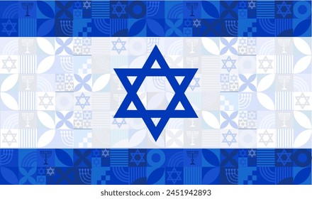 Stylized Israeli flag - vector illustration	