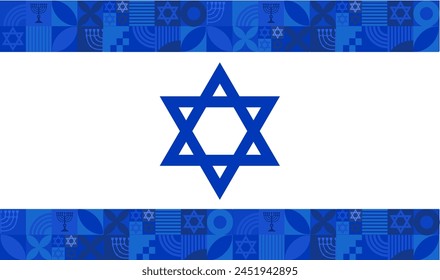 Stylized Israeli flag - vector illustration	