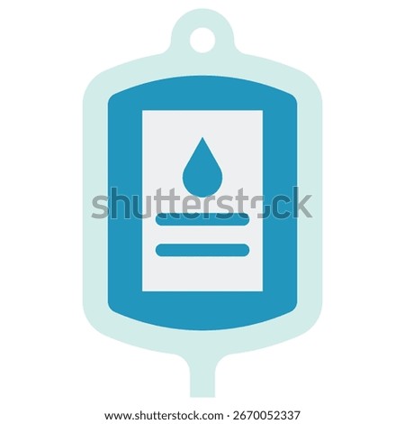 Stylized IV Drip Bag with Drop and Horizontal Lines Icon