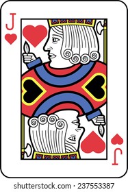 Stylized Jack of Hearts with strong outline