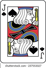 Stylized Jack of Spades with strong outline