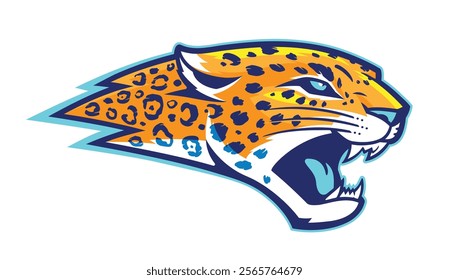 Stylized jaguar or leopard mascot head