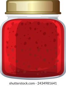 A stylized jar of red berry jam illustration