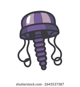 Stylized jellyfish floats against a stark white backdrop