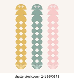 Stylized jellyfish in Scandinavian style. Vector print, illustration, postcard, design elements 