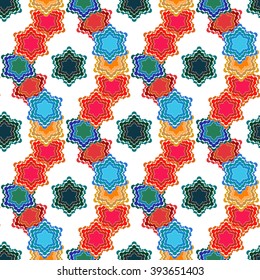 Stylized jitter background, seamless vector pattern for cushion, pillow, bandanna, silk kerchief or shawl fabric print. Texture for clothes and bedclothes