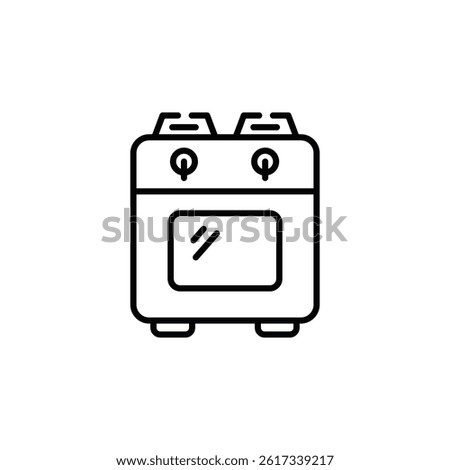 Stylized kitchen appliance illustration depicting a gas oven icon