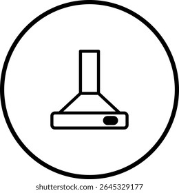 Ícone de capô de cozinha estilizado com borda circular para design e ilustração
