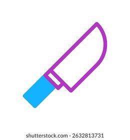 Stylized kitchen knife illustration featuring vibrant color gradients, cooking tool