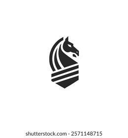 Stylized Knight Chess Horse Logo - Elegant Vector Designs, These designs showcase timeless chess symbolism with a modern twist, ideal for branding, marketing, or merchandise.