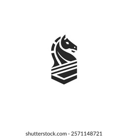 Stylized Knight Chess Horse Logo - Elegant Vector Designs, These designs showcase timeless chess symbolism with a modern twist, ideal for branding, marketing, or merchandise.