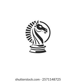 Stylized Knight Chess Horse Logo - Elegant Vector Designs, These designs showcase timeless chess symbolism with a modern twist, ideal for branding, marketing, or merchandise.