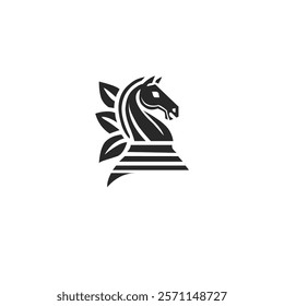 Stylized Knight Chess Horse Logo - Elegant Vector Designs, These designs showcase timeless chess symbolism with a modern twist, ideal for branding, marketing, or merchandise.