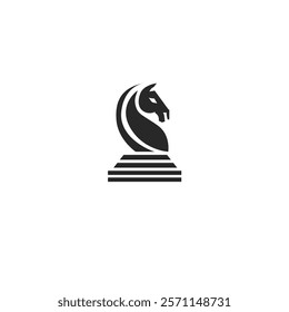 Stylized Knight Chess Horse Logo - Elegant Vector Designs, These designs showcase timeless chess symbolism with a modern twist, ideal for branding, marketing, or merchandise.