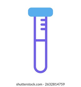 Stylized Laboratory Test Tube Icon in Soft Blues and Purples for Scientific Use