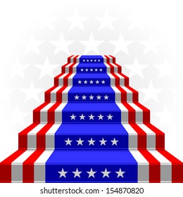 The stylized ladder on a light background. Flag of the USA.