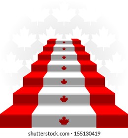 The stylized ladder on a light background. Flag of Canada.