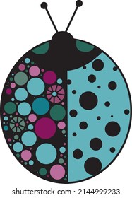 Stylized ladybug, looks very decorative. Vector file.