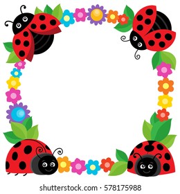 Stylized ladybugs theme image 2 - eps10 vector illustration.