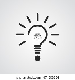 The Stylized Lamp And Question Mark.Monochrome Icon.Concept Of The Idea, Innovation, Necessary Decision.Vector Illustration.Minimalism.