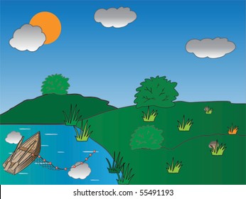 Stylized landscape.