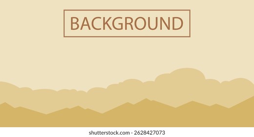  Un paisaje estilizado con colinas onduladas en cálidos colores marrón y beige. El cielo es claro, con una transición de color suave.