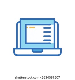 Gráfico de notebook estilizado simbolizando visualização de dados e acesso on-line