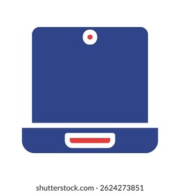 A stylized laptop illustration against a plain backdrop symbolizing digital communication