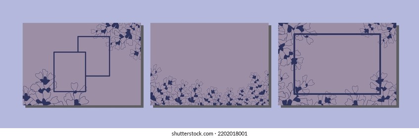 Stylized lavender vector backgrounds bundle 
