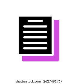 Stylized layered documents icon conveying organization and information management