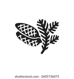 Stylized leaf, black and white, simple graphic design