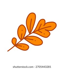 Um ramo de folha estilizado composto de vários folhetos pequenos conectados por um tronco fino. Arte botânica limpa e natural adequada para projetos ecológicos, logotipos, padrões decorativos