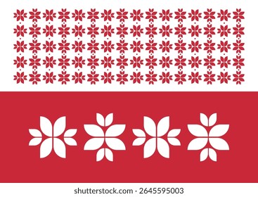 Stylized Leaf Grid Seamless Solid Pattern