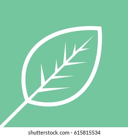 A stylized leaf icon on a green background in vector format. This simple symbol can be used to represent a wide range of eco based concepts.