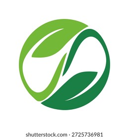 Um logótipo estilizado que representa a compatibilidade com o ambiente e a harmonia com a natureza, perfeito para as empresas que promovem a sustentabilidade e a responsabilidade ambiental.