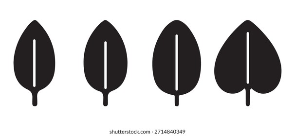 Stylized Leaf Silhouettes for Nature Themed Graphics.