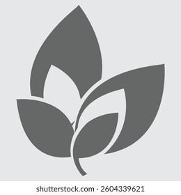 Stylized leaves icon, representing nature, growth, and eco-friendly design concepts.