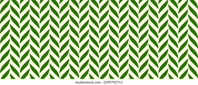 Stylized leaves seamless pattern. Geometric floral repeating ornament background. Abstract abstract green foliage motif. Textile and fabric print design. Vector texture.