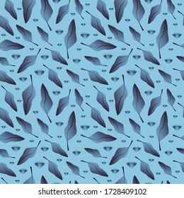 Stylized leaves seamless pattern. Vector artistic illustration.