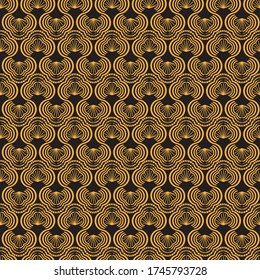 Hojas estilizadas sin fisuras vectorial art deco patrón. Diseño decorativo de la impresión superficial. Para tejidos, artículos de papelería y embalajes.