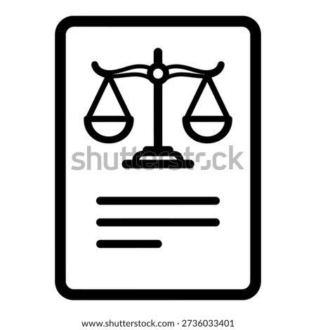 Stylized legal document with balanced scales of justice icon representing law and fairness