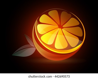 stylized lemon, orange