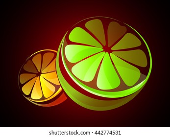stylized lemon, orange