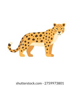 Stylized leopard illustration with brown spots on a white background