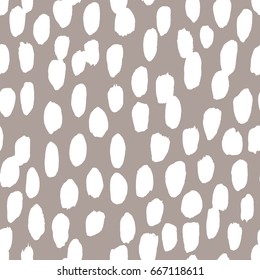 Stylized leopard print pattern.  Seamless vector paint dabs background.  Hand drawn animal skin.