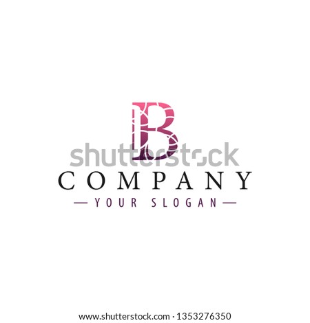 Stylized letter B, polygonal design, logo for the company