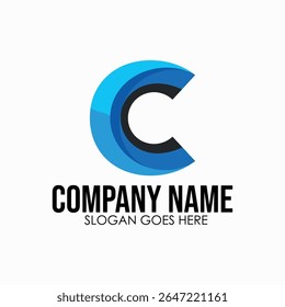 Stylized letter C logo, abstract and modern minimalist logo